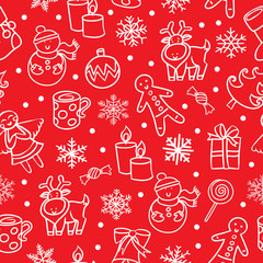 Seamless pattern. Christmas theme.
