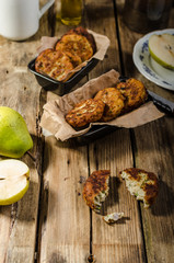 Delicate pear and blue cheese pancakes