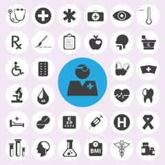 Flat Medical Icons set