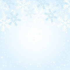 Christmas Blue Background with Snow and