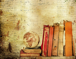 Vintage background with old books