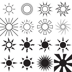 Set of sun icons