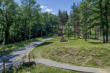 View to inside park of prevails Mali town, Bulgaria