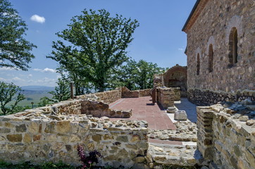 Fototapeta na wymiar Fragment along the medieval church 