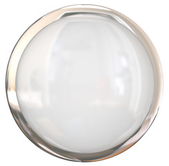 Blank White Shiny Round Button Copy Space