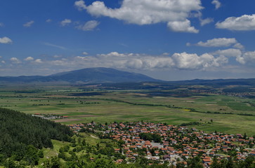 Fototapeta na wymiar View from St. Spas hill to mountain Vitosha and Plana, Bulgaria