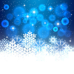 Fototapeta na wymiar Blue Christmas background with space for text.