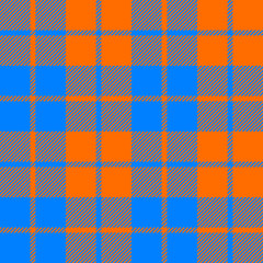 tartan fabric texture seamless pattern orange and blue
