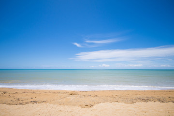Fototapeta na wymiar beautiful beach on nice day, Bang Neng beach : Phang- Nag provin