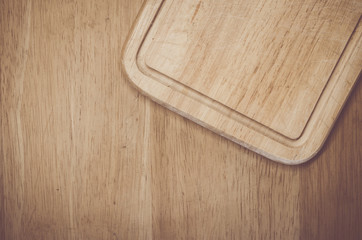 wood kitchen tools - wood chopping board close view