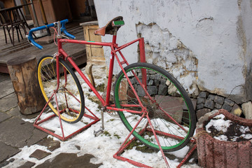 retro bicycle in winter
