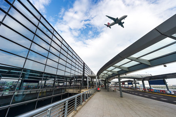 the scene of airport building in shanghai china