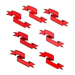 Vintage ribbon banners set