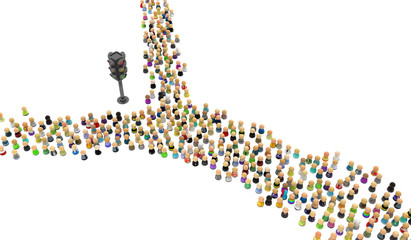 Cartoon Crowd, Traffic Light Split