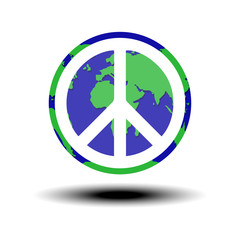 Obraz premium globe with world peace symbol Vector illustration