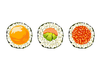 sushi set on a white background
