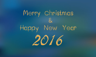 Merry christ mass and 2016 Happy new year greeting card