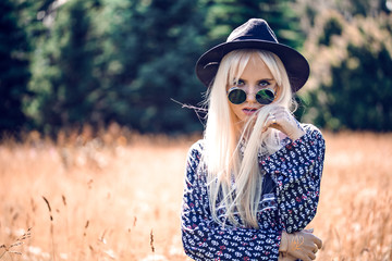Portrait of beautiful model outdoors