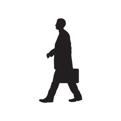 Silhouette of the person with a briefcase.
