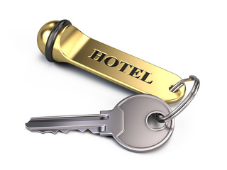 Hotel key Isolated On White