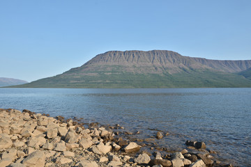 Lake of Putorana plateau in summer.