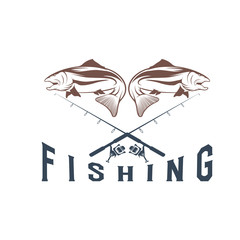 vintage fishing vector design template