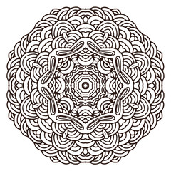 Ornament hand drawn mandala template. Geometric circle layout