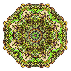 Hand drawn mandala colorful template