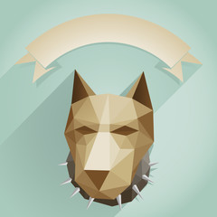 geometric dog / geometric background with dog and empty text space