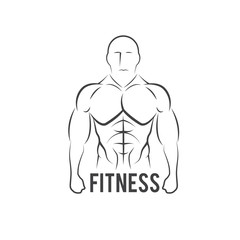Fototapeta na wymiar Bodybuilder Fitness Model Illustration