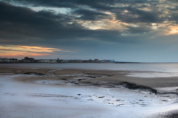 Tide out at seaside town