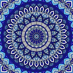Blue Mandala Seamless Pattern - 94797697