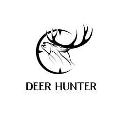 deer hunter vector design template