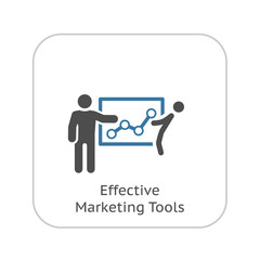 Effective Marketing Tools Icon.  Flat Design.