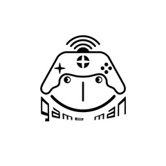 game man concept with game pad vector design template