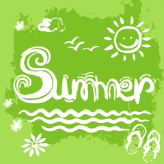 Creative graphic for summer. Watercolor. Vector