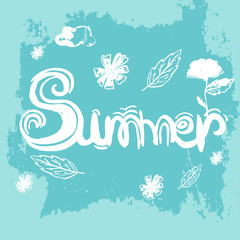 Fototapeta na wymiar Creative graphic for summer. Watercolor. Vector
