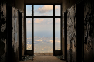 View from an abandoned building up in the mountain.