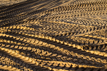 Tyre tracks in sand