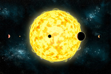 A depiction of the solar system of Kepler 444 - 94799877