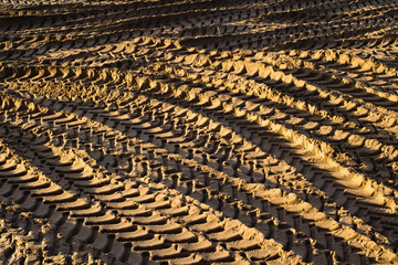 Tyre tracks in sand