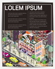 illustration of info graphic urban city concept in isometric graphic