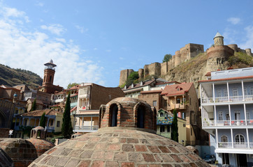 Tbilisi landmarks - medieval sulphur bathes,mosque at Meidan squ