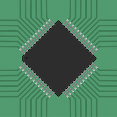   a microcontroller. CPU. Processor.  Vector