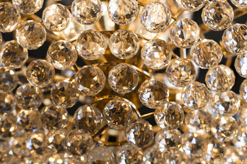 close up of shiny glass luster stones