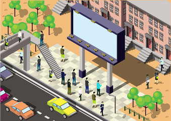 illustration of info urban city concept in isometric graphic