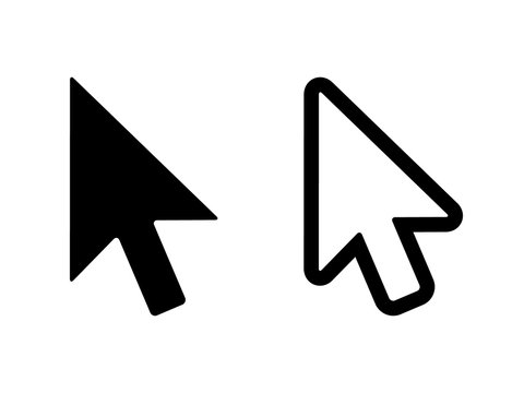 Computer mouse click pointer cursor arrow flat icon for apps and websites