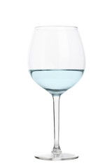 Glass with clean water on white