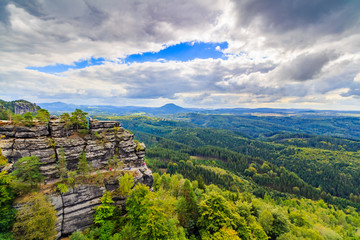 Fototapeta na wymiar Prebischtor Pravicka brana a famous natural monument in Czech Switzerland