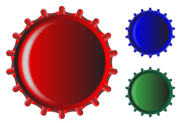 Three Metal Bottle Caps